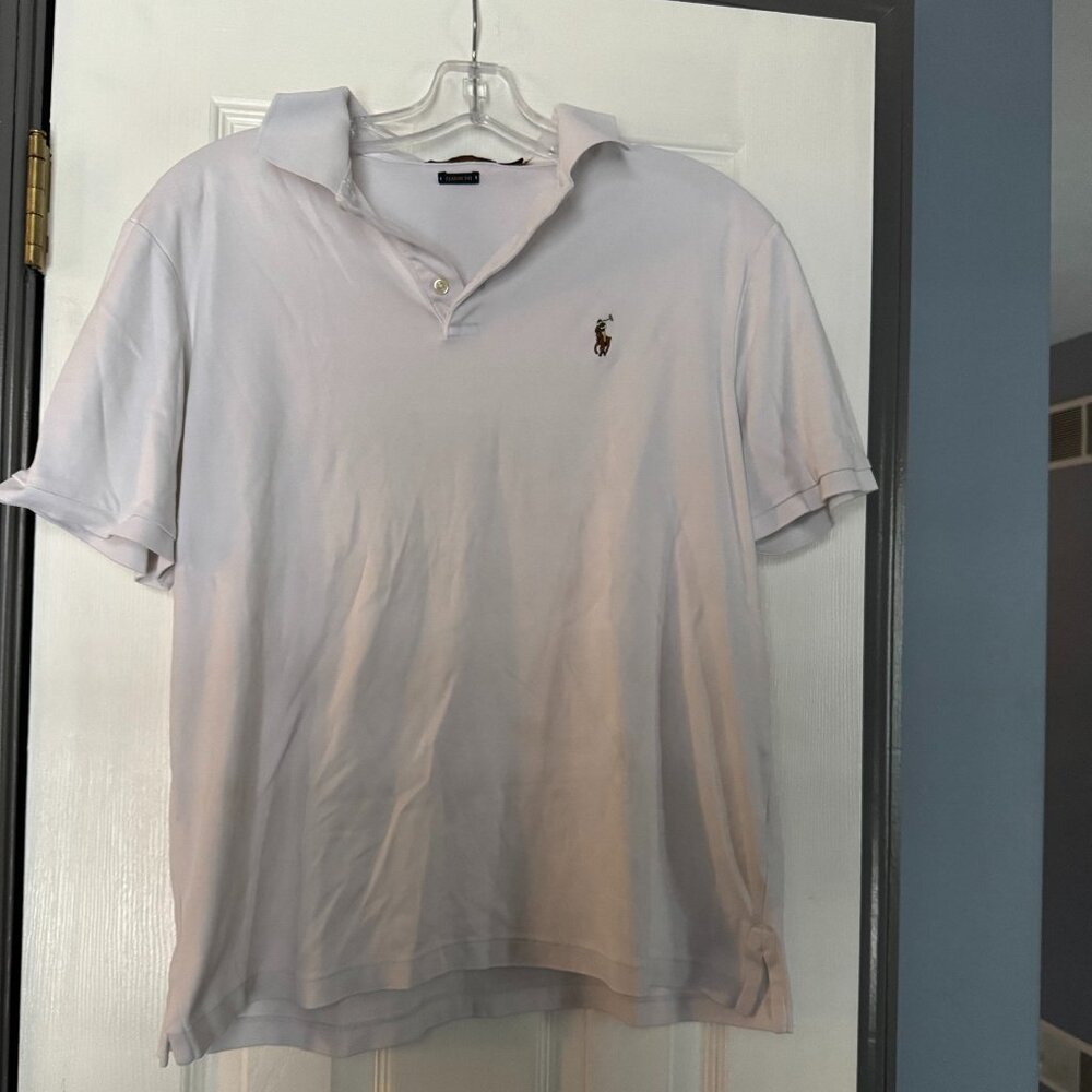 Ralph Lauren Size M White Polo Short Sleeve Shirt Very Good Condition